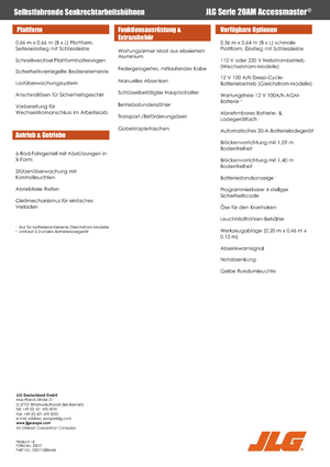 Plataformas verticales JLG 20AM