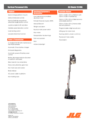 Plataformas verticales JLG 20MVL