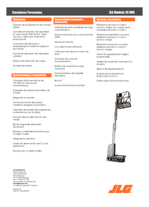 Plataformas verticales JLG 20MVL