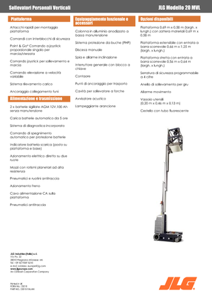 Plataformas verticales JLG 20MVL