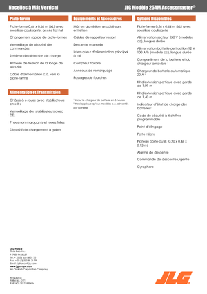 Plataformas verticales JLG 25AM