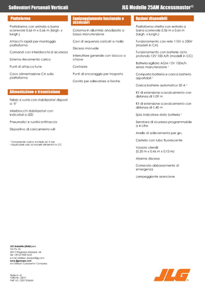 Plataformas verticales JLG 25AM