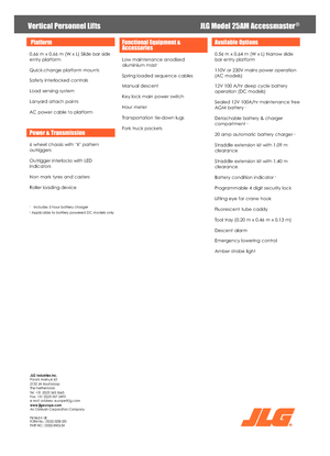 Plataformas verticales JLG 25AM
