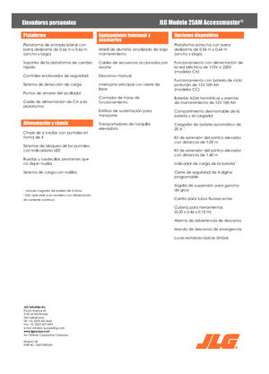 Plataformas verticales JLG 25AM