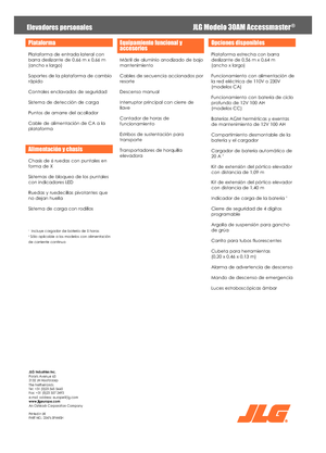 Plataformas verticales JLG 30AM