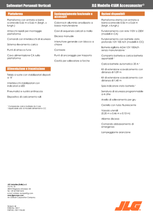Plataformas verticales JLG 41AM