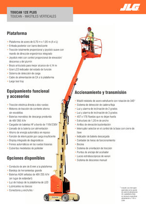 Plataformas verticales JLG-Toucan Toucan 12E Plus