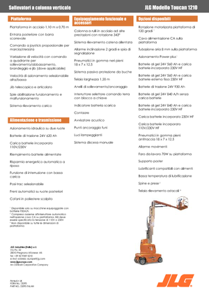 Plataformas verticales JLG-Toucan Toucan 1210