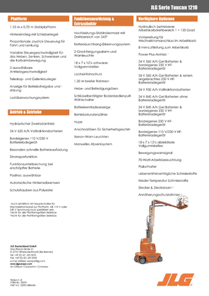 Plataformas verticales JLG-Toucan Toucan 1210