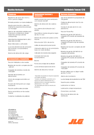 Plataformas verticales JLG-Toucan Toucan 1210