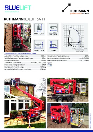 Plataformas articuladas de orugas Ruthmann BLUELIFT SA 11