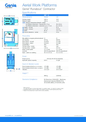 Plataformas telescópicas de ruedas Genie GRC-12 Runabout