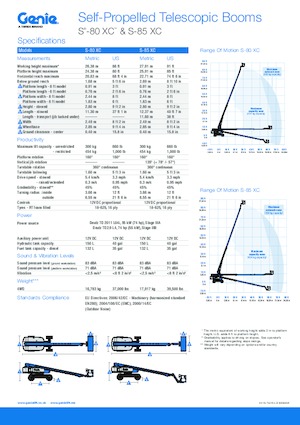 Plataformas telescópicas de ruedas Genie S 85 D