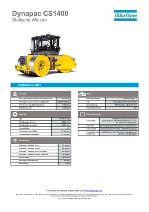 Rodillos de tres ruedas Dynapac CS 1400