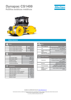 Rodillos de tres ruedas Dynapac CS 1400