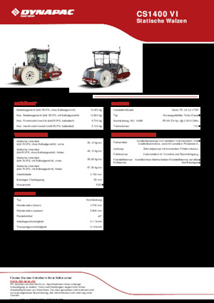 Rodillos de tres ruedas Dynapac CS1400 VI