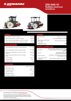Rodillos de tres ruedas Dynapac CS1400 VI