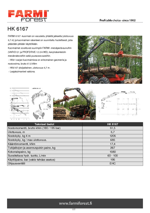 Grúas de carga  para madera Farmi HK 6167 X