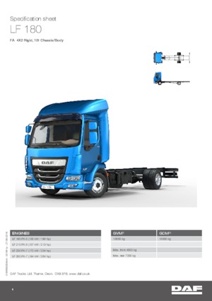 Chasis rígido DAF LF 180 FA 10t