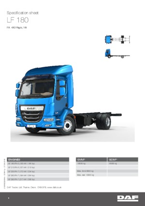Chasis rígido DAF LF 180 FA 16t