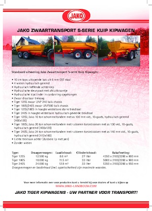 Remolques basculantes Jako Tiger 125S