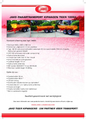 Remolques basculantes Jako Tiger 100SK