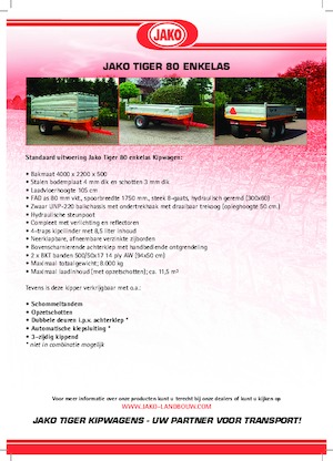 Remolques basculantes Jako Tiger 80