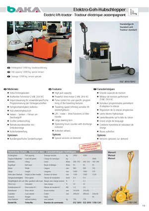 Tractores eléctricos Baka EGZ 5010 SO