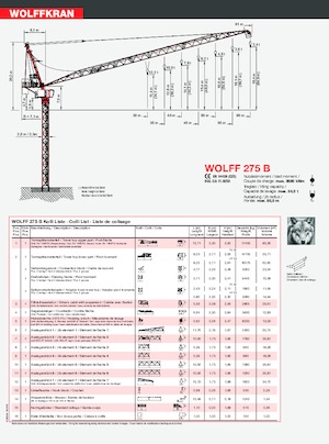 Grúas torre con pluma rotativa Wolffkran 275 B US