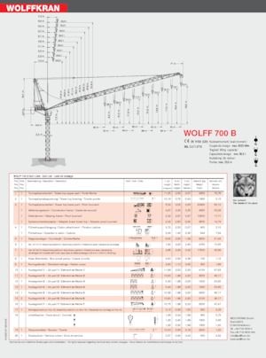 Grúas torre con pluma rotativa Wolffkran 700 B