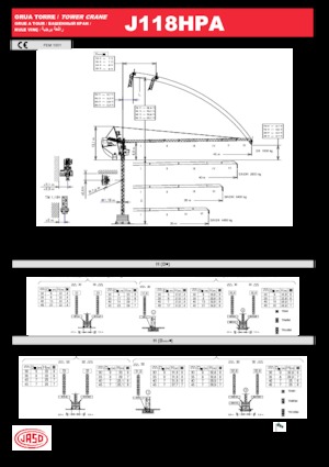 Grúas torre con rotación superior Jaso J118HPA