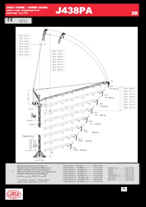Grúas torre con pluma rotativa Jaso J438PA.2R