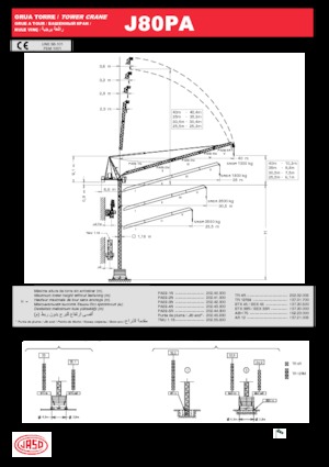 Grúas torre con rotación superior Jaso J80PA