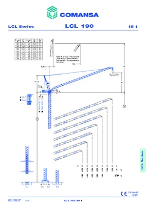 Grúas torre con pluma rotativa Comansa LCL 190