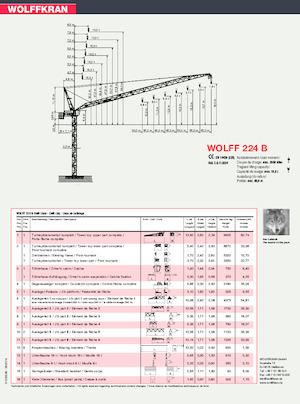 Grúas torre con pluma rotativa Wolffkran 224 B