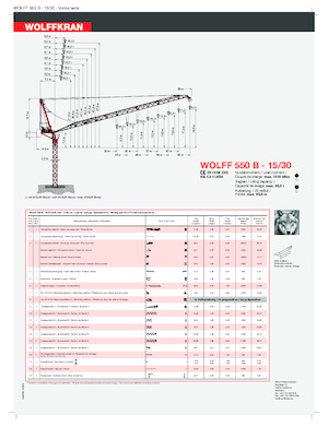 Grúas torre con pluma rotativa Wolffkran 550 B