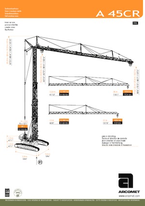 Grúas torre con rotación inferior Arcomet A 45 CR