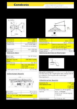 Grúas torre con rotación inferior Condecta E 4310