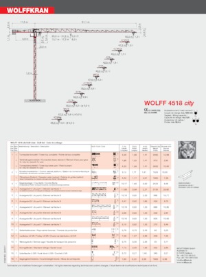 Grúas torre con rotación superior Wolffkran 4518 city