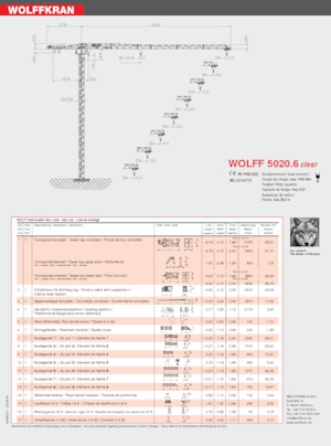 Grúas torre con rotación superior Wolffkran 5020.6 clear 