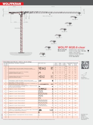 Grúas torre con rotación superior Wolffkran 6020.6 clear 