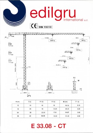 Grúas torre con rotación superior Edilgru E 33 08 CT