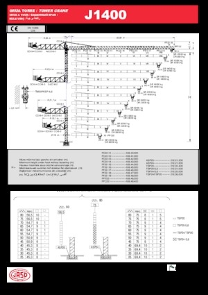 Grúas torre con rotación superior Jaso J1400