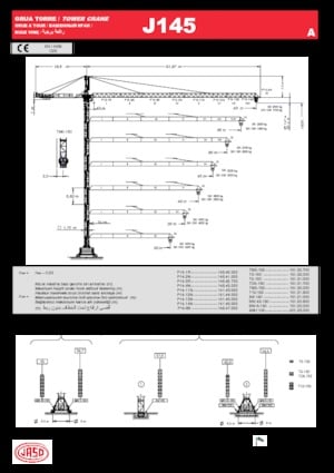 Grúas torre con rotación superior Jaso J145.A
