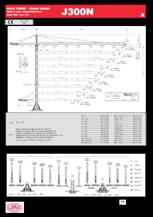 Grúas torre con rotación superior Jaso J300N.A