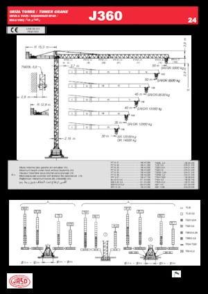 Grúas torre con rotación superior Jaso J360.24