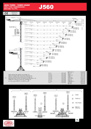 Grúas torre con rotación superior Jaso J560