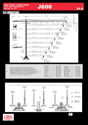 Grúas torre con rotación superior Jaso J600.24.A