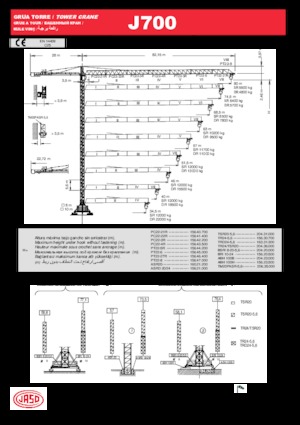 Grúas torre con rotación superior Jaso J700