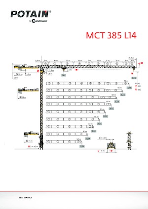 Grúas torre con rotación superior Potain MCT 385 L14